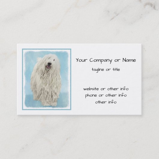 Carte De Visite Peinture Komondor - Cute Original Chien Art (Devant)