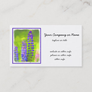 Carte De Visite Peinture Lupine - Art Fleur Original
