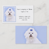 Carte De Visite Peinture maltaise - Joli art original pour chien (Devant / Derrière)