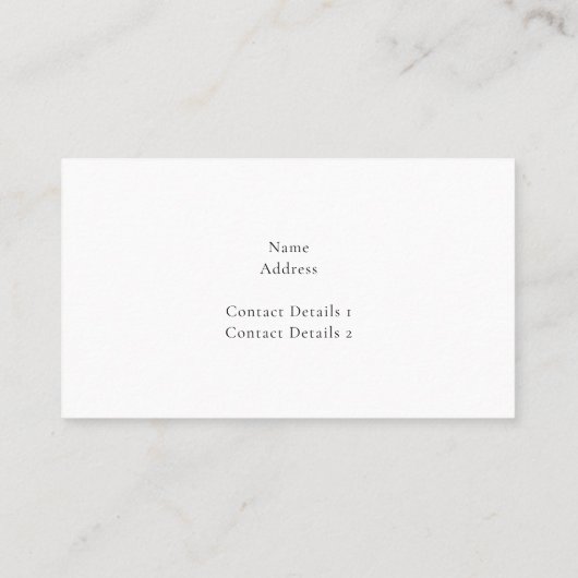 Carte De Visite Peinture minimale Abstraite noire et blanche (Dos)