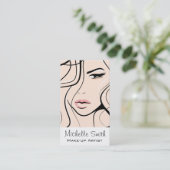 Carte De Visite Peinture minimaliste Pastel Peach Élégante maquill (Debout devant)