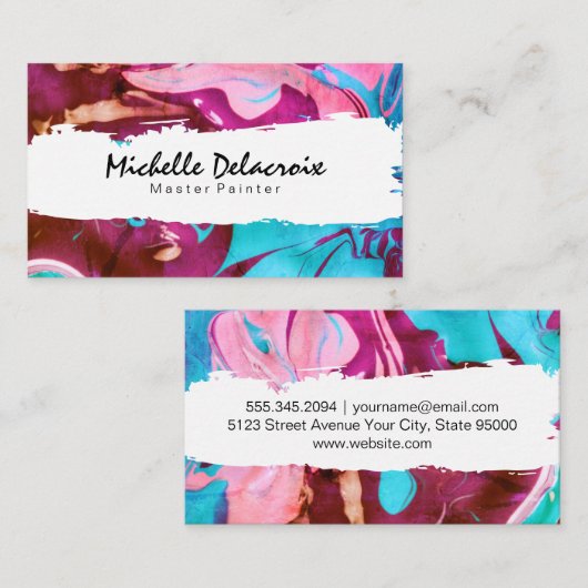 Carte De Visite Peinture mixte | Vibrant II (Devant / Derrière)