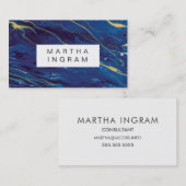 Carte De Visite Peinture moderne Design créatif Bleu Abstrait (Devant / Derrière)