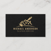 Carte De Visite Peinture moderne or & noir Service Maison Peintre (Devant)