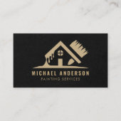 Carte De Visite Peinture moderne or & noir Service Maison Peintre (Devant)