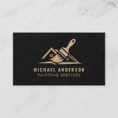 Carte De Visite Peinture moderne or & noir Service Maison Peintre (Devant)