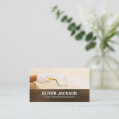 Carte De Visite Peinture murale | Arrière - plan en bois (Debout devant)