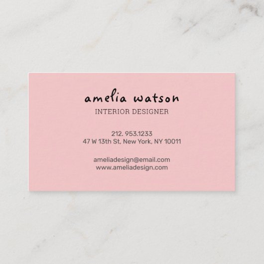 Carte De Visite Peinture noire rose vif moderne séchée sans parfum (Dos)