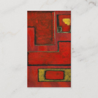 Carte De Visite Peinture noire rouge d'art géométrique abstrait