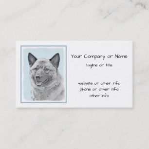 Carte De Visite Peinture norvégienne Elkhound - Art original Chien