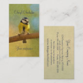 Carte De Visite Peinture numérique de mésange bleue européenne (Devant / Derrière)