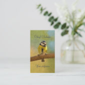 Carte De Visite Peinture numérique de mésange bleue européenne (Debout devant)