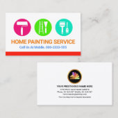 Carte De Visite Peinture Outil Pinceau Couleurs néon (Devant / Derrière)