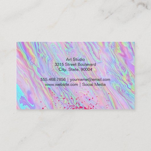 Carte De Visite Peinture par pulvérisation | Liquide Iridescente (Dos)