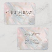 Carte De Visite Peinture Pastel douce Abstraite Brushstrokes rose (Devant / Derrière)