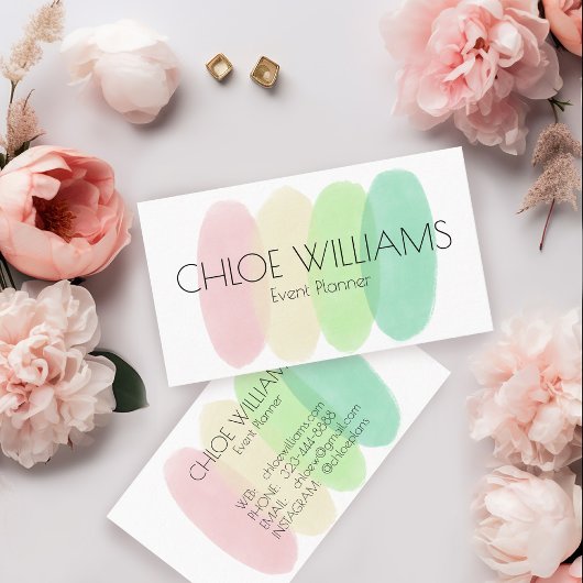 Carte De Visite Peinture pastel douce Aquarelle Abstraite de pince