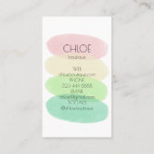 Carte De Visite Peinture pastel douce Formes Abstraites Aquarelle (Dos)