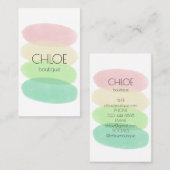 Carte De Visite Peinture pastel douce Formes Abstraites Aquarelle (Devant / Derrière)