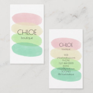 Carte De Visite Peinture pastel douce Formes Abstraites Aquarelle