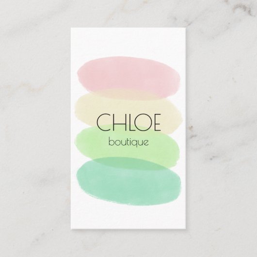 Carte De Visite Peinture pastel douce Formes Abstraites Aquarelle (Devant)
