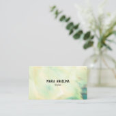 Carte De Visite Peinture pastel douce vert abstrait (Debout devant)