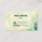 Carte De Visite Peinture pastel douce vert abstrait (Dos)