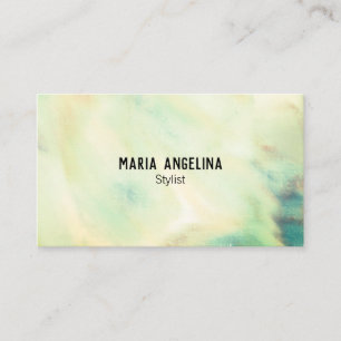 Carte De Visite Peinture pastel douce vert abstrait