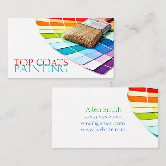 Carte De Visite Peinture, Peintre, Construction, Conception (Devant / Derrière)