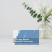 Carte De Visite Peinture Peintre QR Bleu (Debout devant)