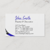 Carte De Visite Peinture Peintre Service Société Pinceau Bleu (Dos)