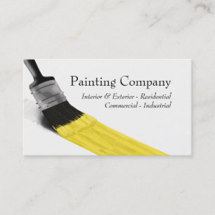 Carte De Visite Peinture Peintre Service Société Pinceau Jaune
