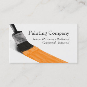 Carte De Visite Peinture Peintre Service Société Pinceau Orange