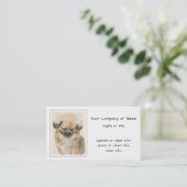 Carte De Visite Peinture Pekingese - Cute Original Chien Art (Debout devant)