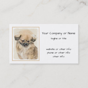 Carte De Visite Peinture Pekingese - Cute Original Chien Art