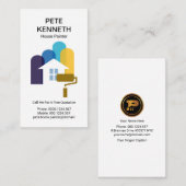 Carte De Visite Peinture personnelle créative Grille Motif Peintur (Devant / Derrière)