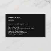 Carte De Visite peinture photo à cadre noir moderne minima (Dos)