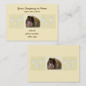 Carte De Visite Peinture Poméranienne Noir et Tan Art Chien origin (Devant / Derrière)