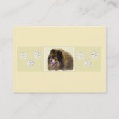 Carte De Visite Peinture Poméranienne Noir et Tan Art Chien origin (Dos)