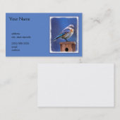 Carte De Visite Peinture pour oiseaux bleus (femelle) - Art origin (Devant / Derrière)