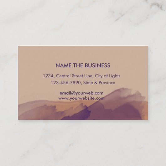 Carte De Visite Peinture pourpre de zen de méditation (Dos)