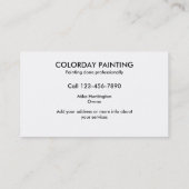 Carte De Visite Peinture professionnelle (Dos)