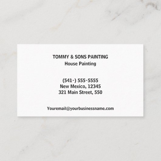 Carte De Visite Peinture professionnelle (Dos)