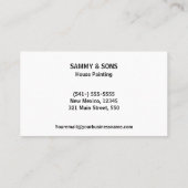 Carte De Visite Peinture professionnelle (Dos)