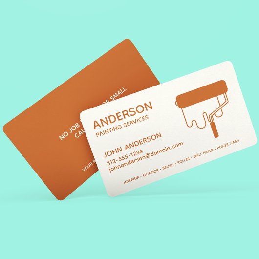 Carte De Visite Peinture professionnelle foncé orange personnalisé