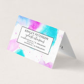 Carte De Visite peinture rose moderne d'aquarelle d'abrégé sur (Dos)