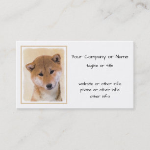 Carte De Visite Peinture (rouge) de Shiba Inu - art original de