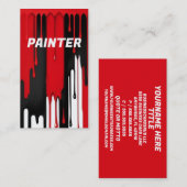 Carte De Visite Peinture rouge et blanche Peinture (Devant / Derrière)
