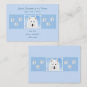 Carte De Visite Peinture Samoyed Puppy - Jolie Art Original Chien (Devant / Derrière)