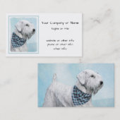 Carte De Visite Peinture Sealyham Terrier - Cute Original Chien Ar (Devant / Derrière)