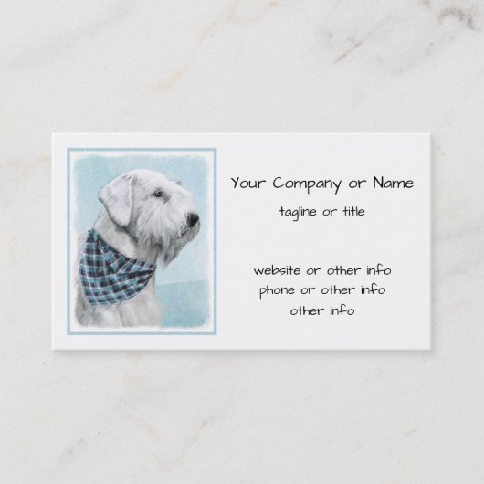Carte De Visite Peinture Sealyham Terrier - Cute Original Chien Ar (Devant)